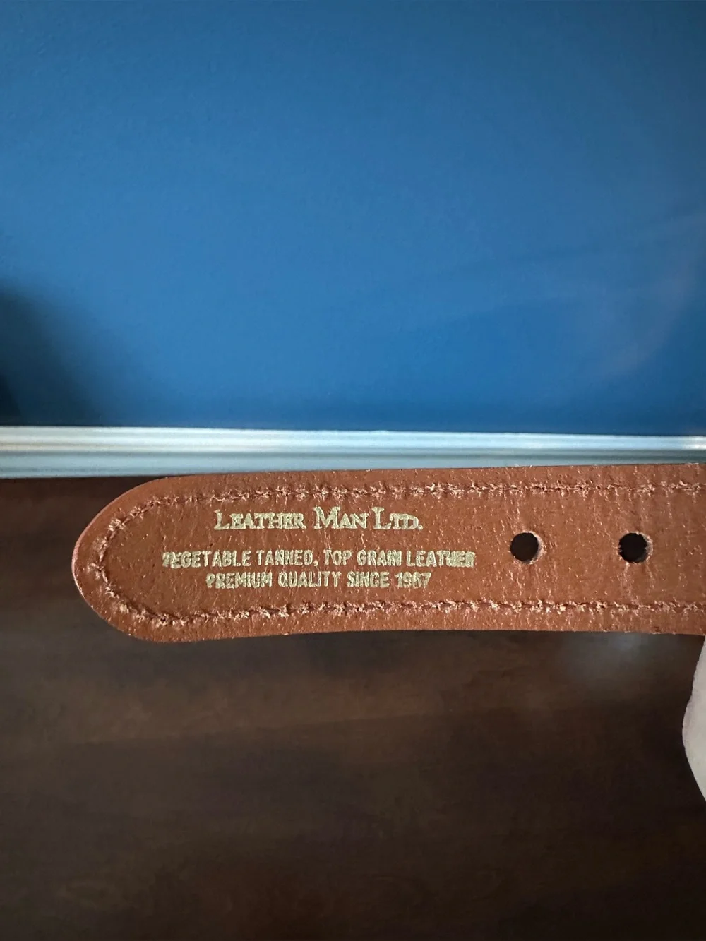 Leather Man Ltd. Embroidered Mallard Duck Leather & Canvas Belt